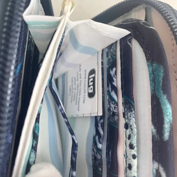 LUG “Splits” Wallet Navy Blue Sea Life Quilted RFID Compact Wallet - Picture 9 of 11